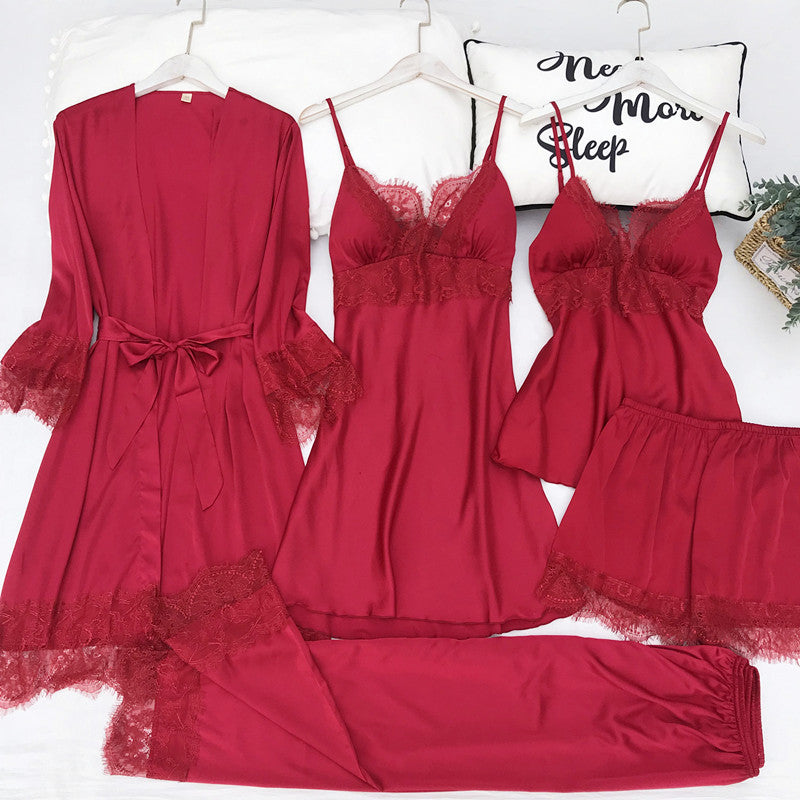 Spring and summer ice silk women's pajamas