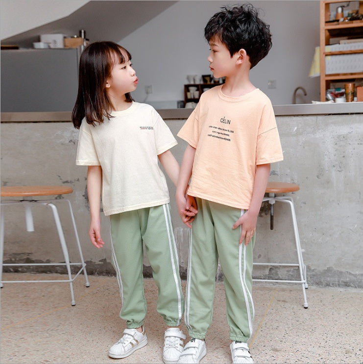Children's loose ice silk sweatpants