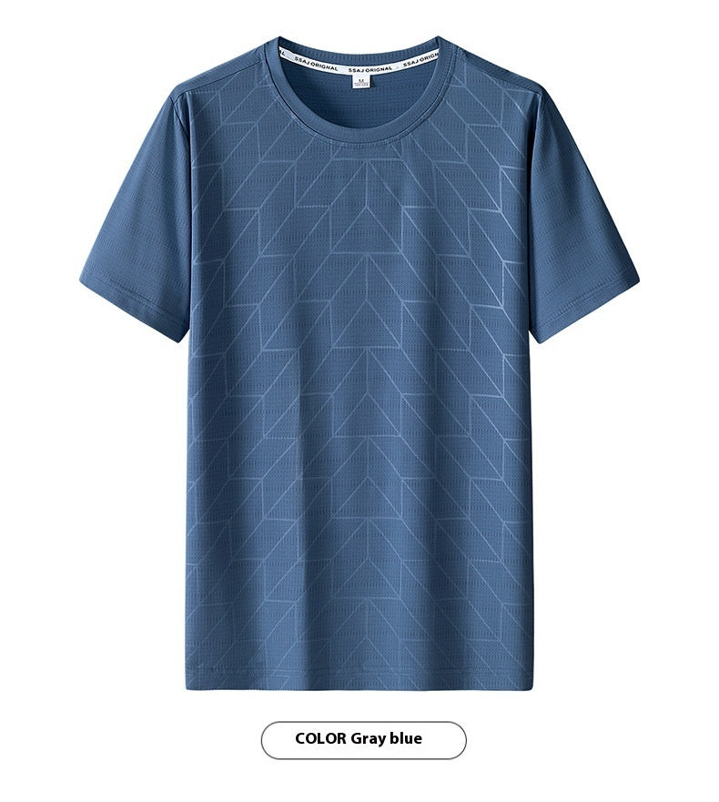 Summer Printed Ice Silk Short Sleeve T-shirt