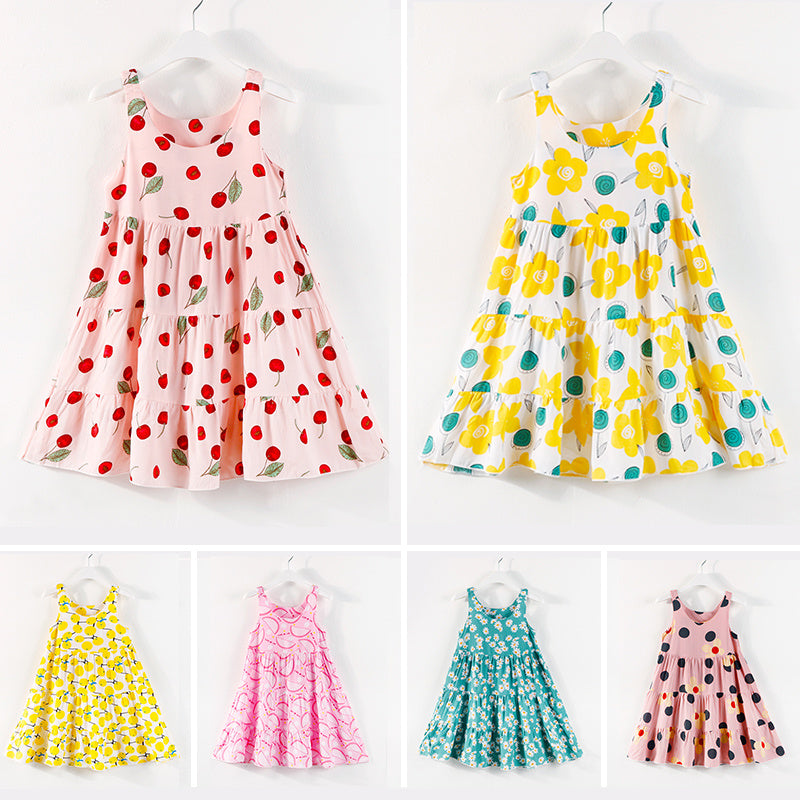 Cotton silk children's foreign style skirt