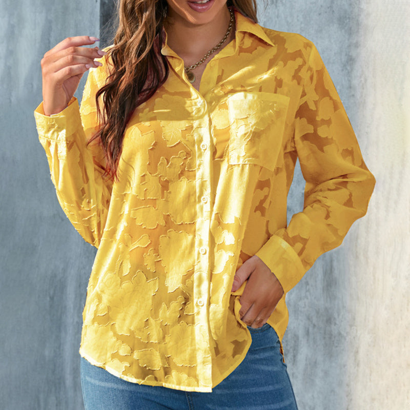 SheerMuse Jacquard Blouse