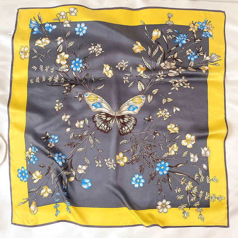 Korean printing fashion silk big scarf shawl