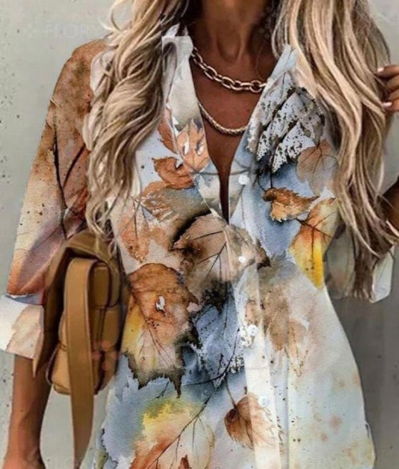 Florévana Print Collar Shirt