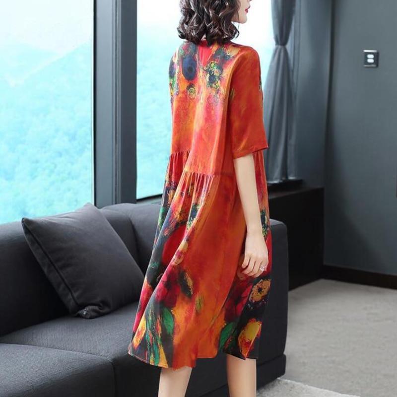 Printed silk dress