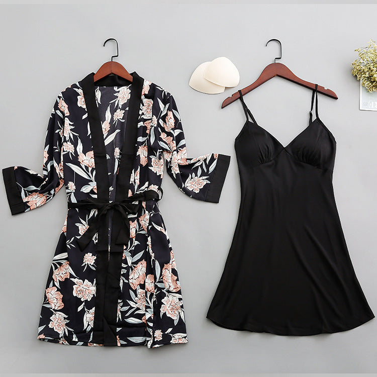 Ice silk print home service suit