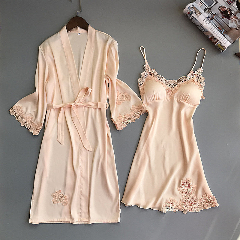 Two piece summer silk halter with breast pad