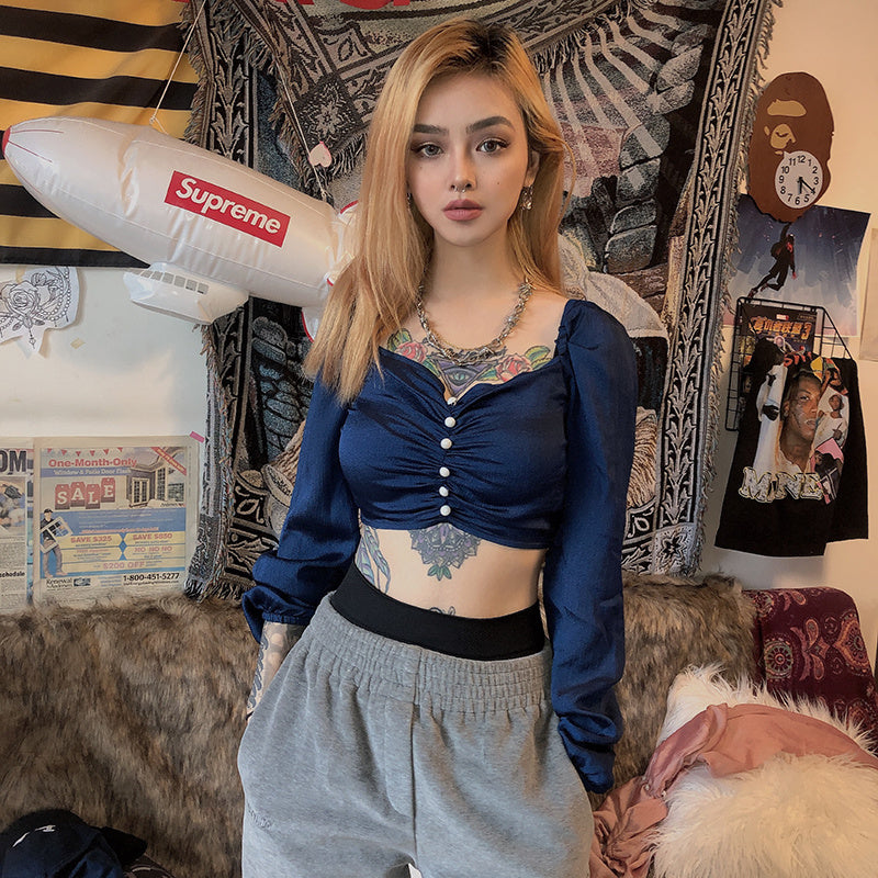 Temperament bright silk short t-shirt