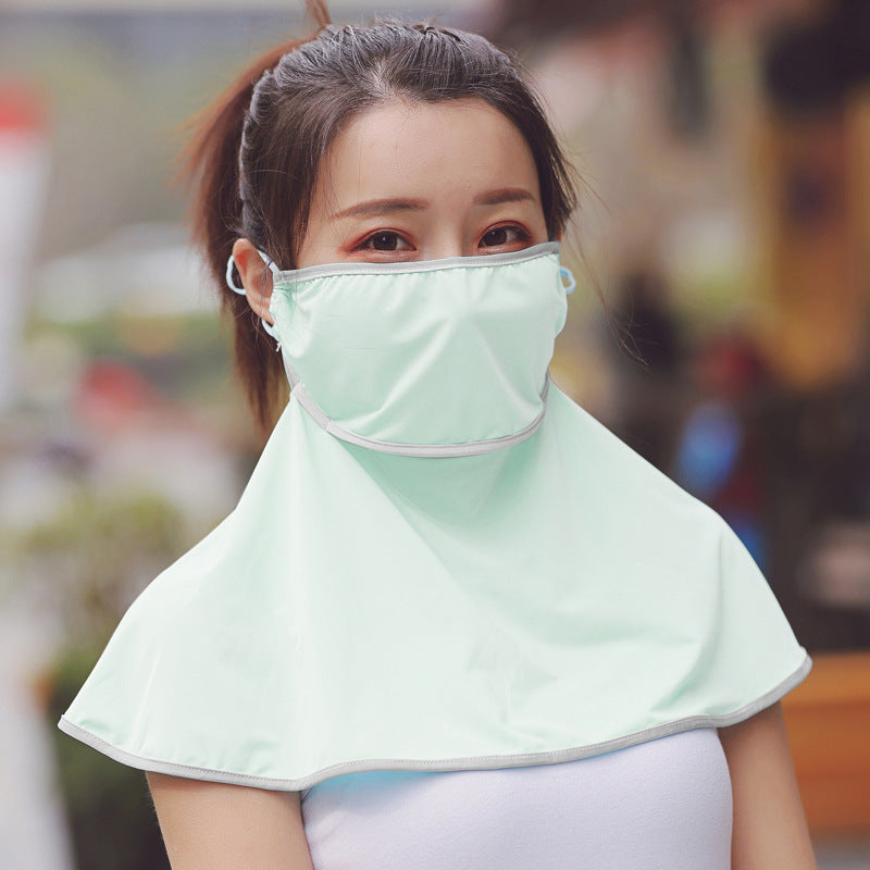 Sunscreen ice silk drinking mask women