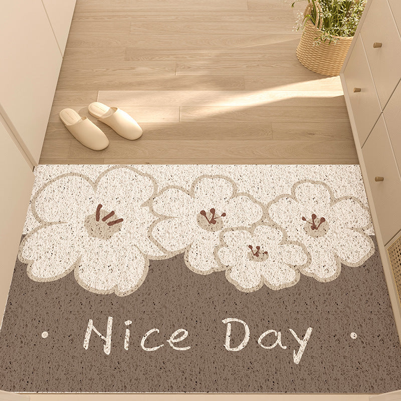 Floral Outdoor Silk Floor Mat
