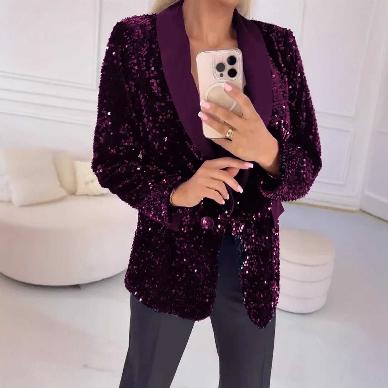 GlimmerVogue Sequin Jacket