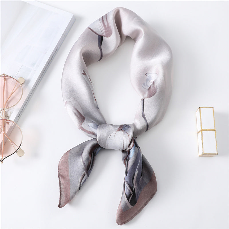 Floral fashion all-match silk scarf
