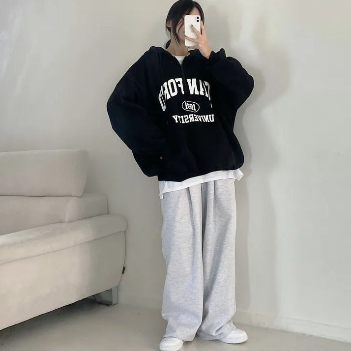 LetterEase Fleece Zip Sweater