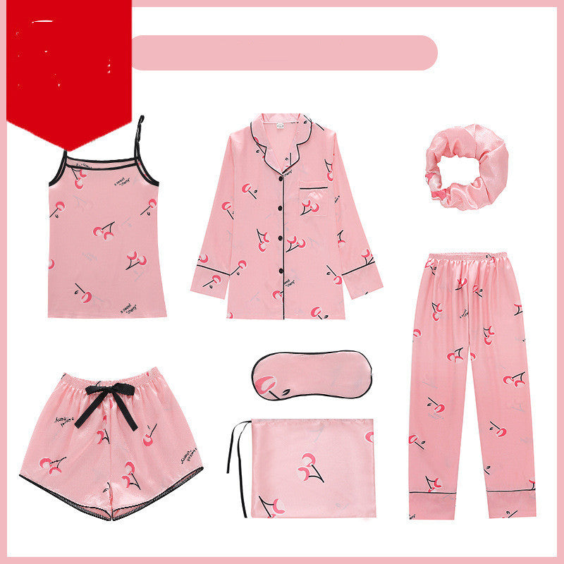 Seven-piece suit with silk outerwear