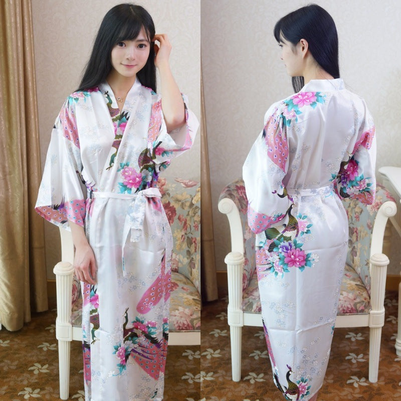 Fashion Sexy Simulation Silk Ladies Nightgown