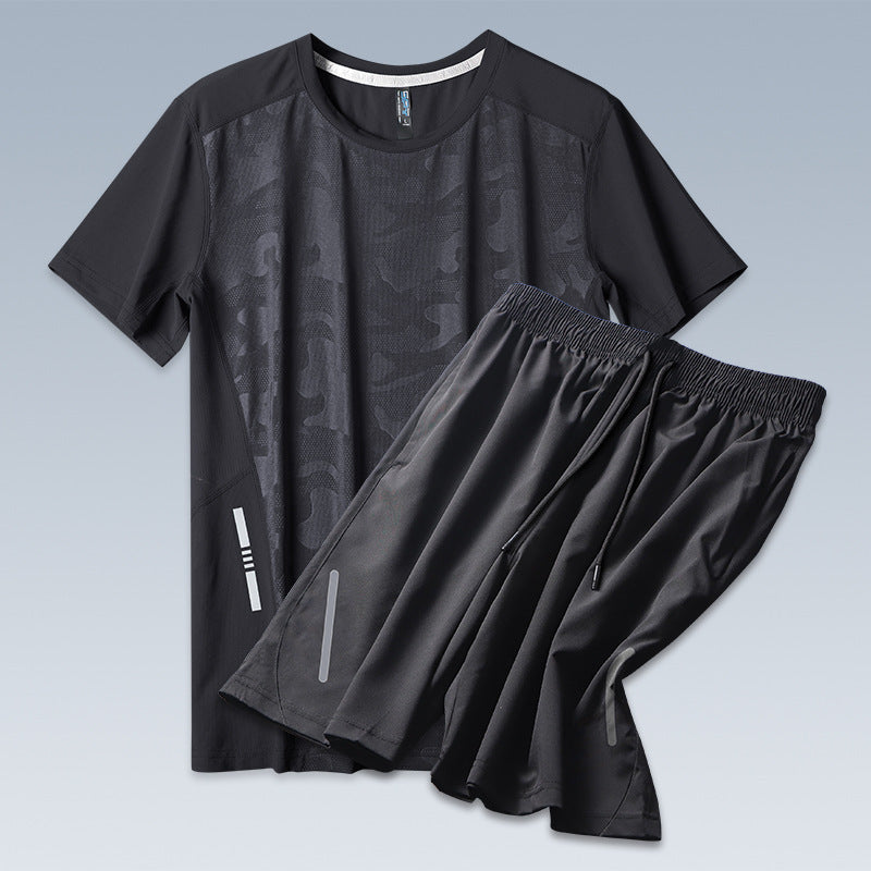 Sports Men's Summer Thin Ice Silk Casual Suit