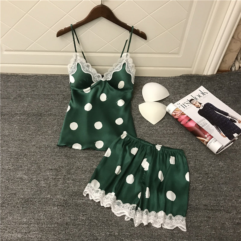 Sexy Nightdress With Ice Silk Suspenders