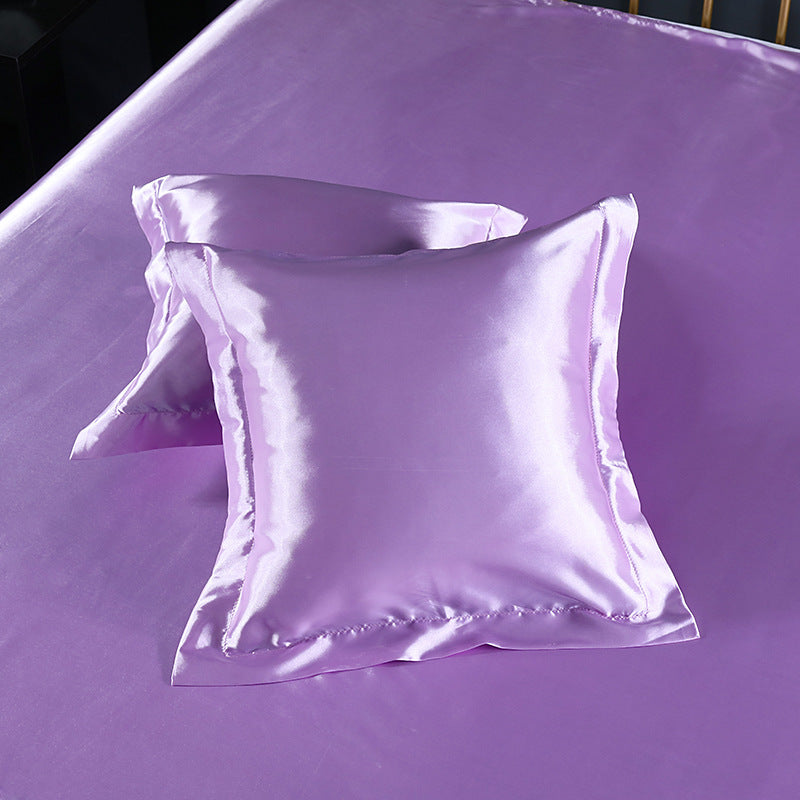 Pure color silk square pillowcase