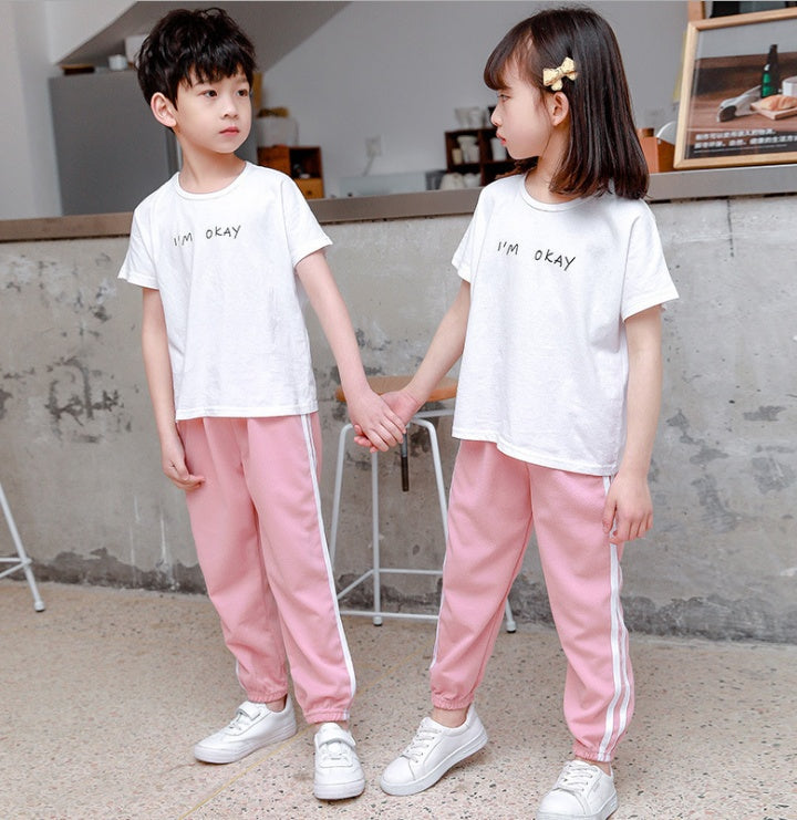 Children's loose ice silk sweatpants