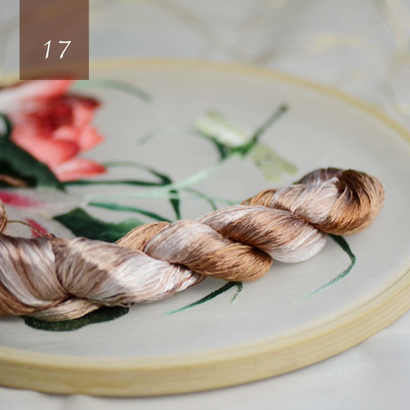 Famous Ancient Embroidery Art Silk Gradient Embroidery Line