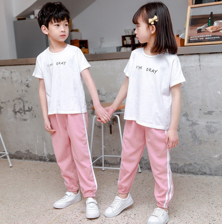 Children's loose ice silk sweatpants