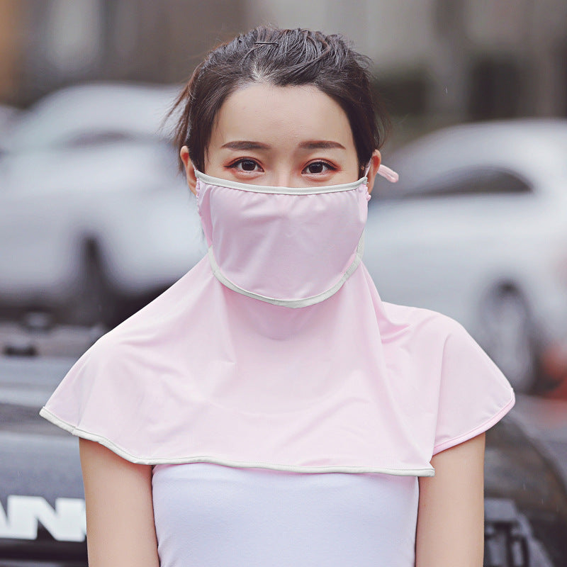 Sunscreen ice silk drinking mask women