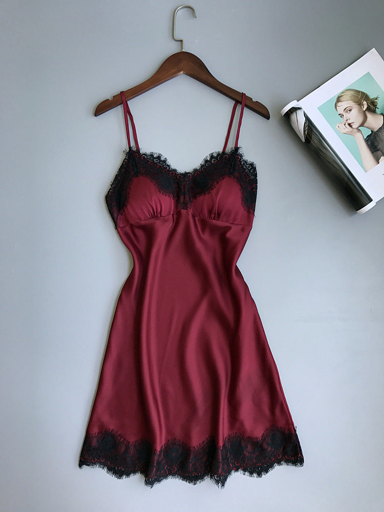 Comfortable silk suspender nightdress