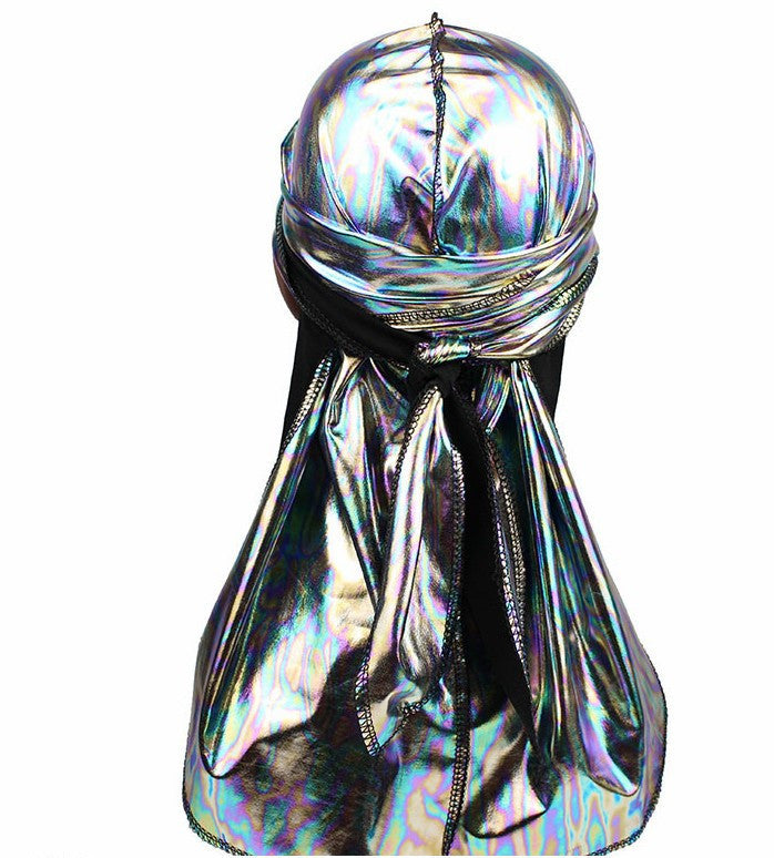 Embroidered silk long tail scarf