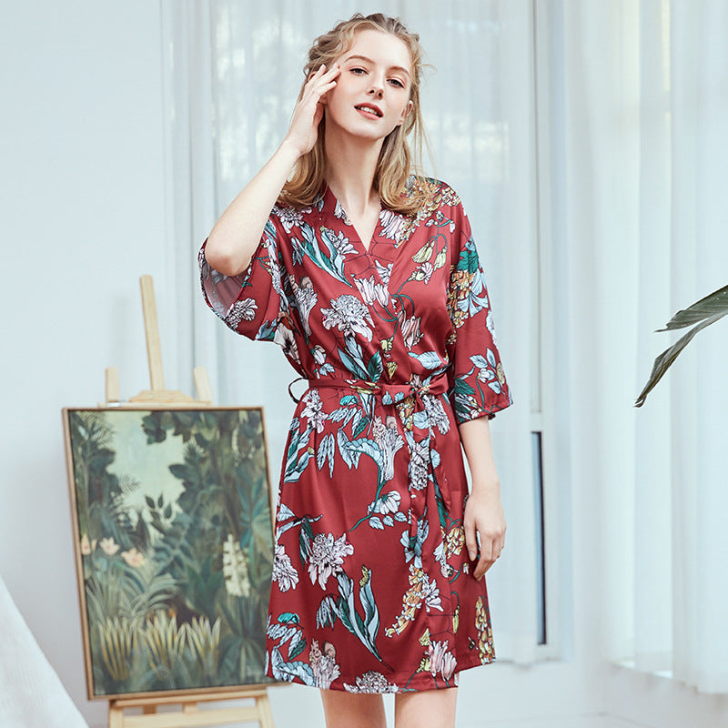 Short silk nightgown