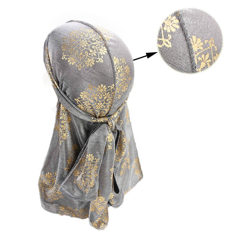 Bright silk cloth with ribbon package head cap
