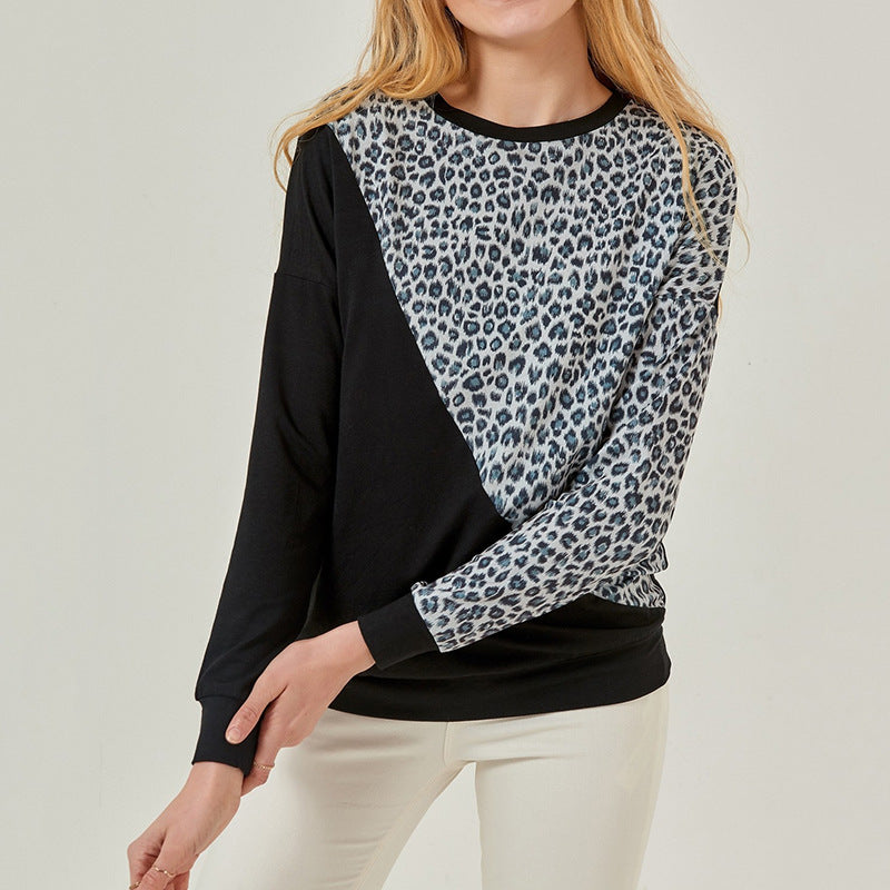 WildStitch Contrast Leopard Sweater