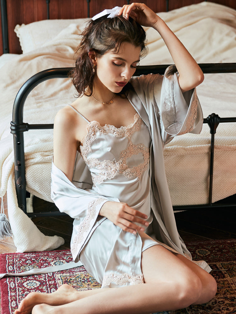 Summer female ice silk nightdress