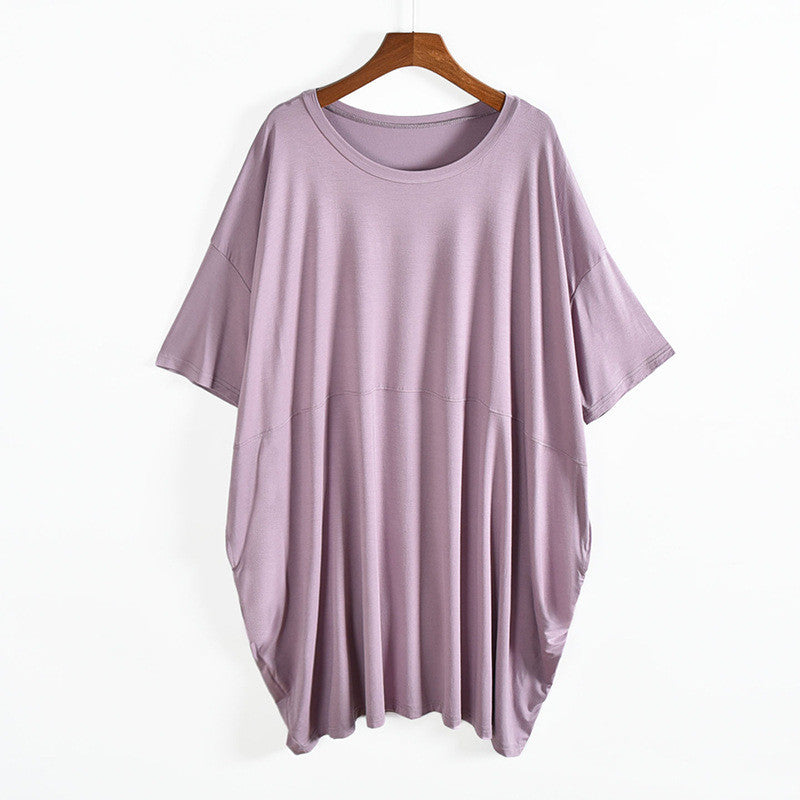 Women's Modal Cotton Silk Loose Plus Size Nightdress