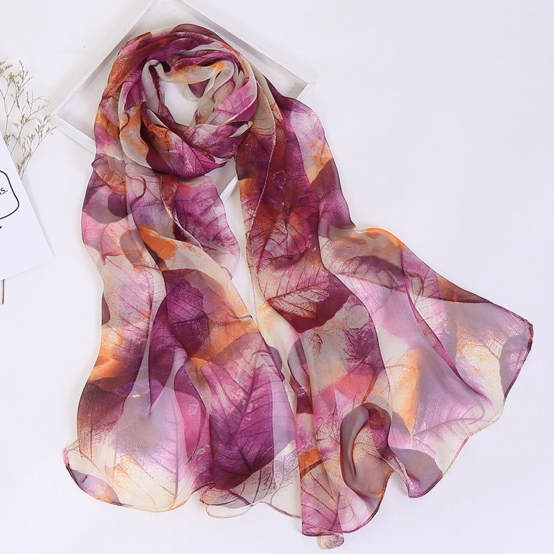 Summer Sunscreen Simulation Silk Beach Towel All-match Scarf