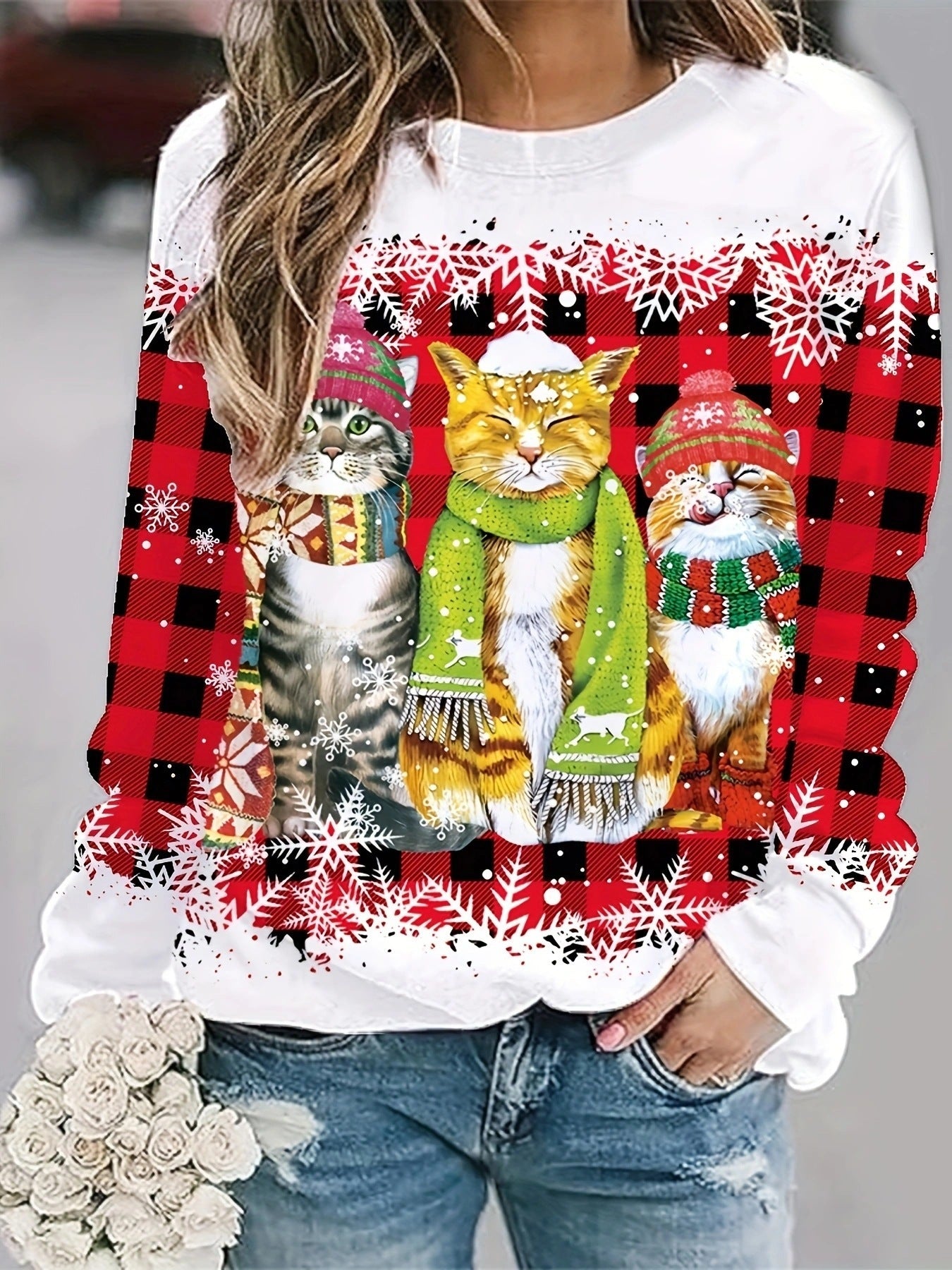 FestiveFeline™ Holiday Charm Sweatshirt