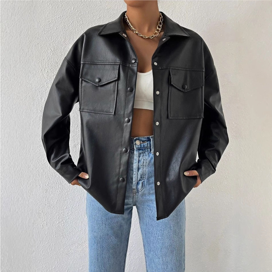 UrbanLuxe PU Pocket Jacket