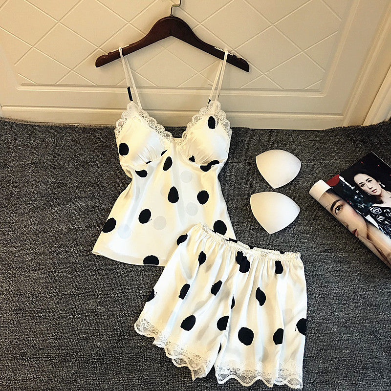 Sexy Nightdress With Ice Silk Suspenders