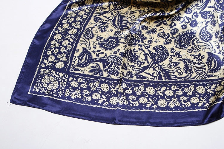 Artificial Silk Small Square Towel Chinese Style