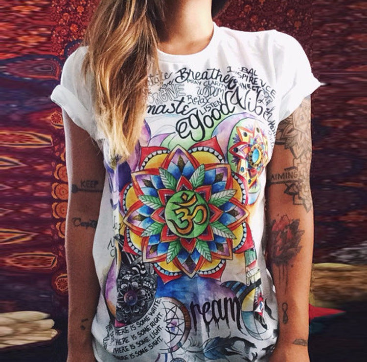 3D printed milk silk tatoo T-shirt women's variety
