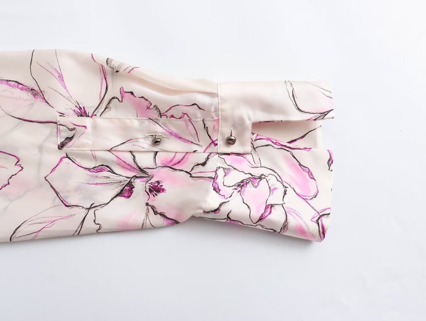 Women's Fashionable Printed Silk Satin Textured Shirt