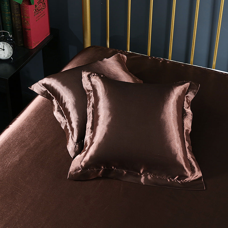 Pure color silk square pillowcase