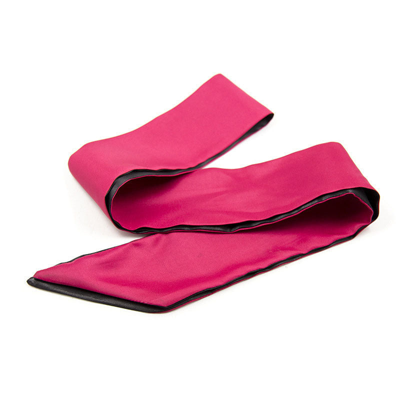 Black and red silk eye mask