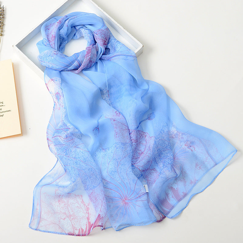 Summer Sunscreen Simulation Silk Beach Towel All-match Scarf