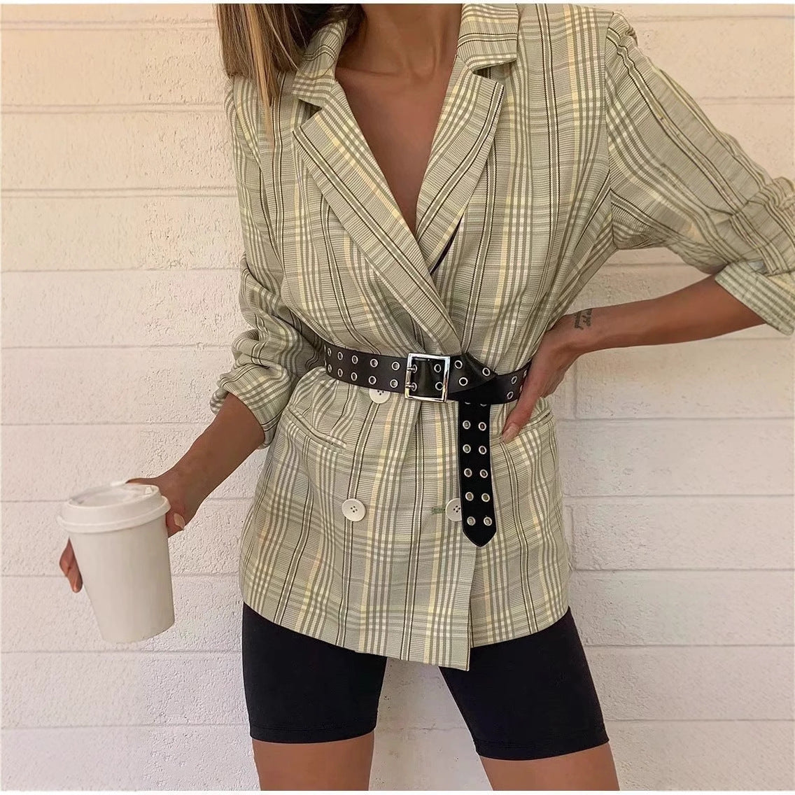 MetroPlaid Chic Blazer