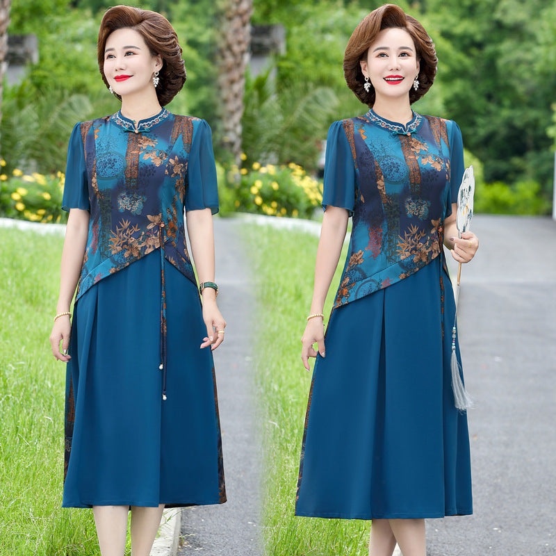 High-end Cheongsam Improved Silk Dress