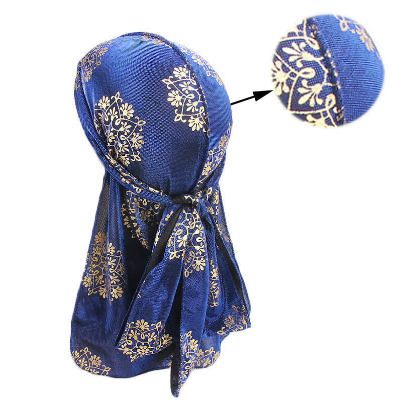 Bright silk cloth with ribbon package head cap