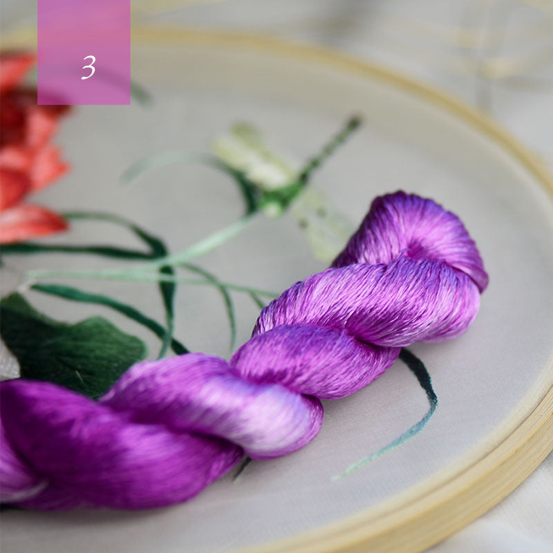 Famous Ancient Embroidery Art Silk Gradient Embroidery Line