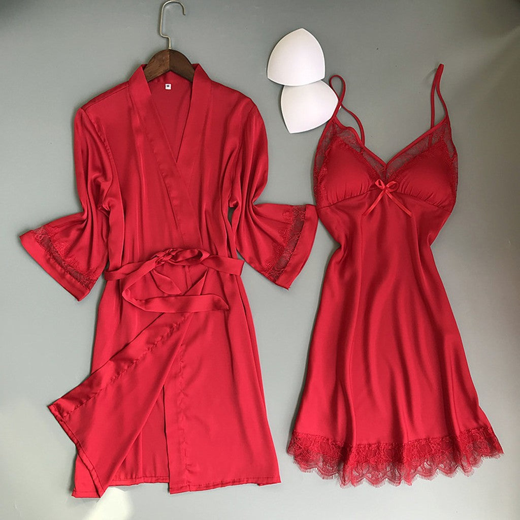 Two-piece women's silk home wear