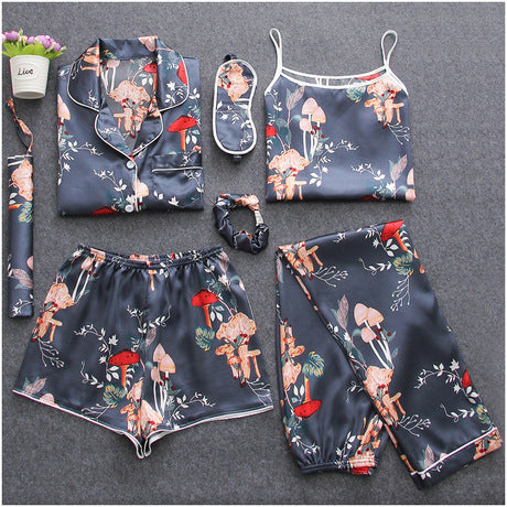 Women's summer silk suspenders suit