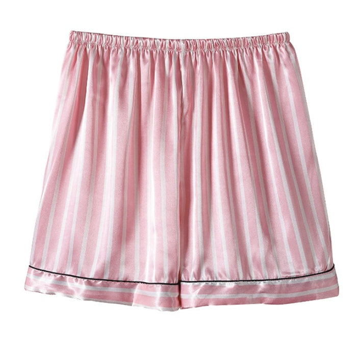 Short-sleeved home service suit striped silk