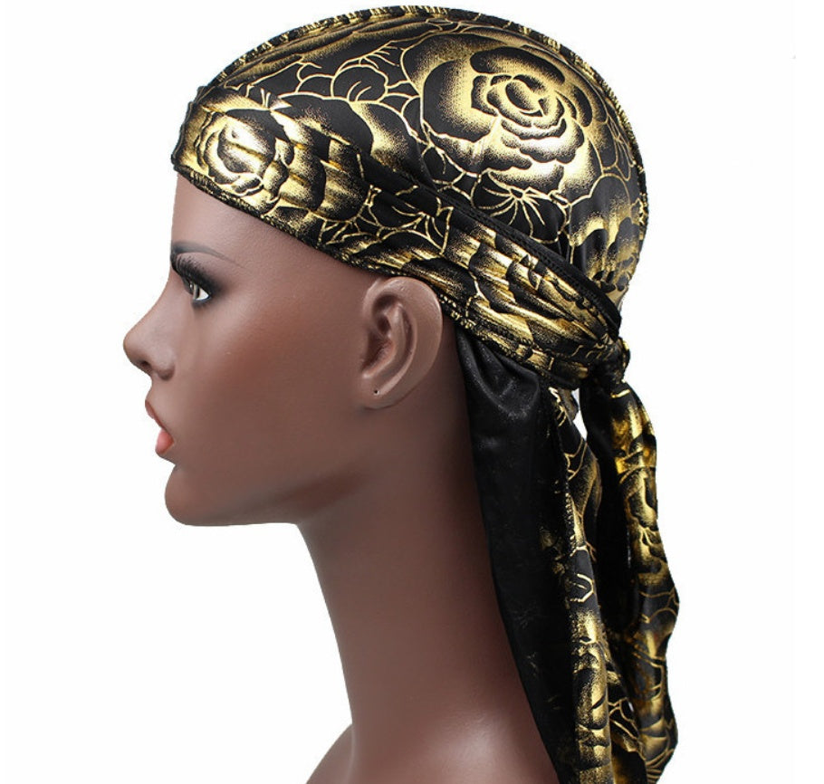 Rose imitation silk long tail pirate hat